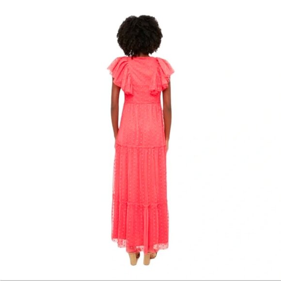 Tuckernuck tulle poppy pink Giselle maxidress gown - Picture 5 of 8